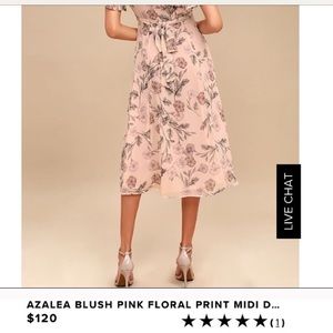 Azalea Blush Pink Floral Midi Wrap Dress